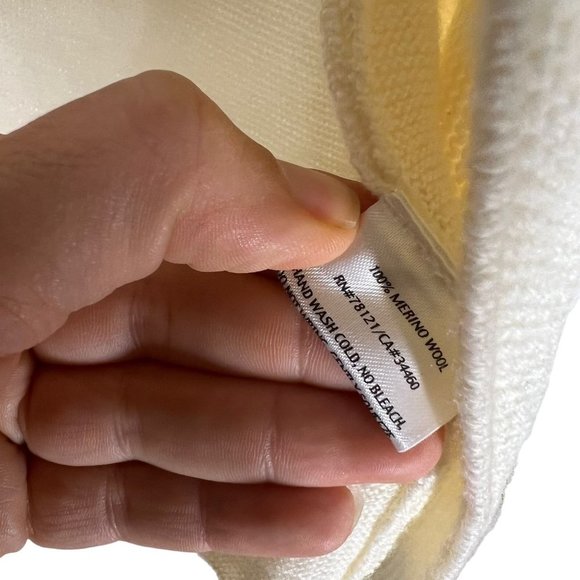 Eileen Fisher Cream Merino Wool Knit Open Front Cardigan Small - Picture 4 of 7